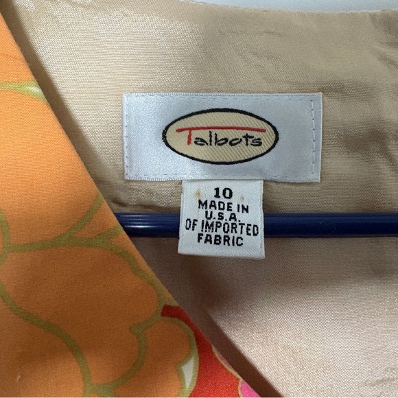 Talbots Vibrant Floral Midi Dress - Red, Orange, Cream - Picture 3 of 5